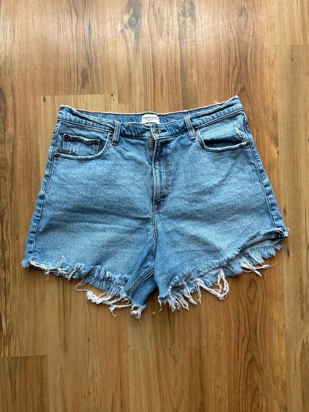 Abercrombie & Fitch Light Blue Frayed Hem Denim Shorts